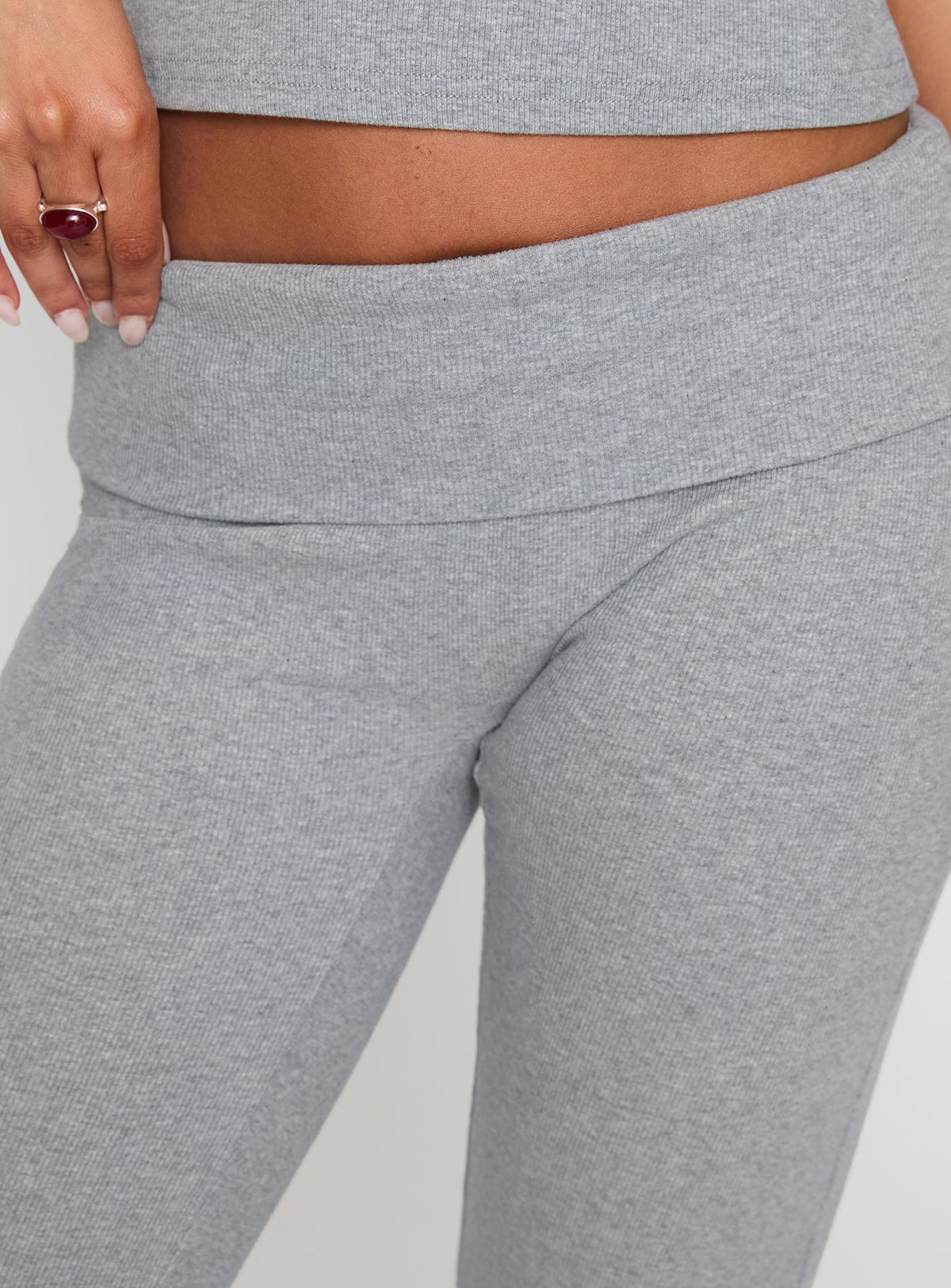 product Princess Polly Truth Be Told Straight Leg Pant Grey Marle Low Rise Pants Pants 