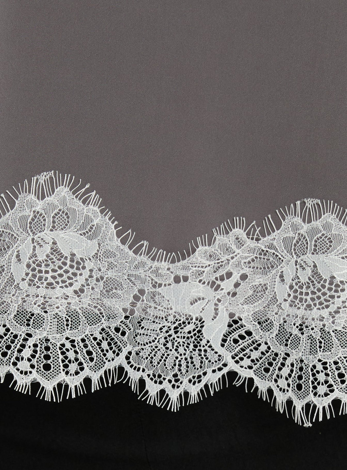 Sheyla Strapless Satin Lace Trim Top Grey / White