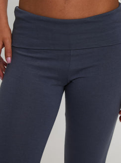 back view of model wearing Princess Polly Movement Yoga Pant Blue High Rise Pants Pants 
