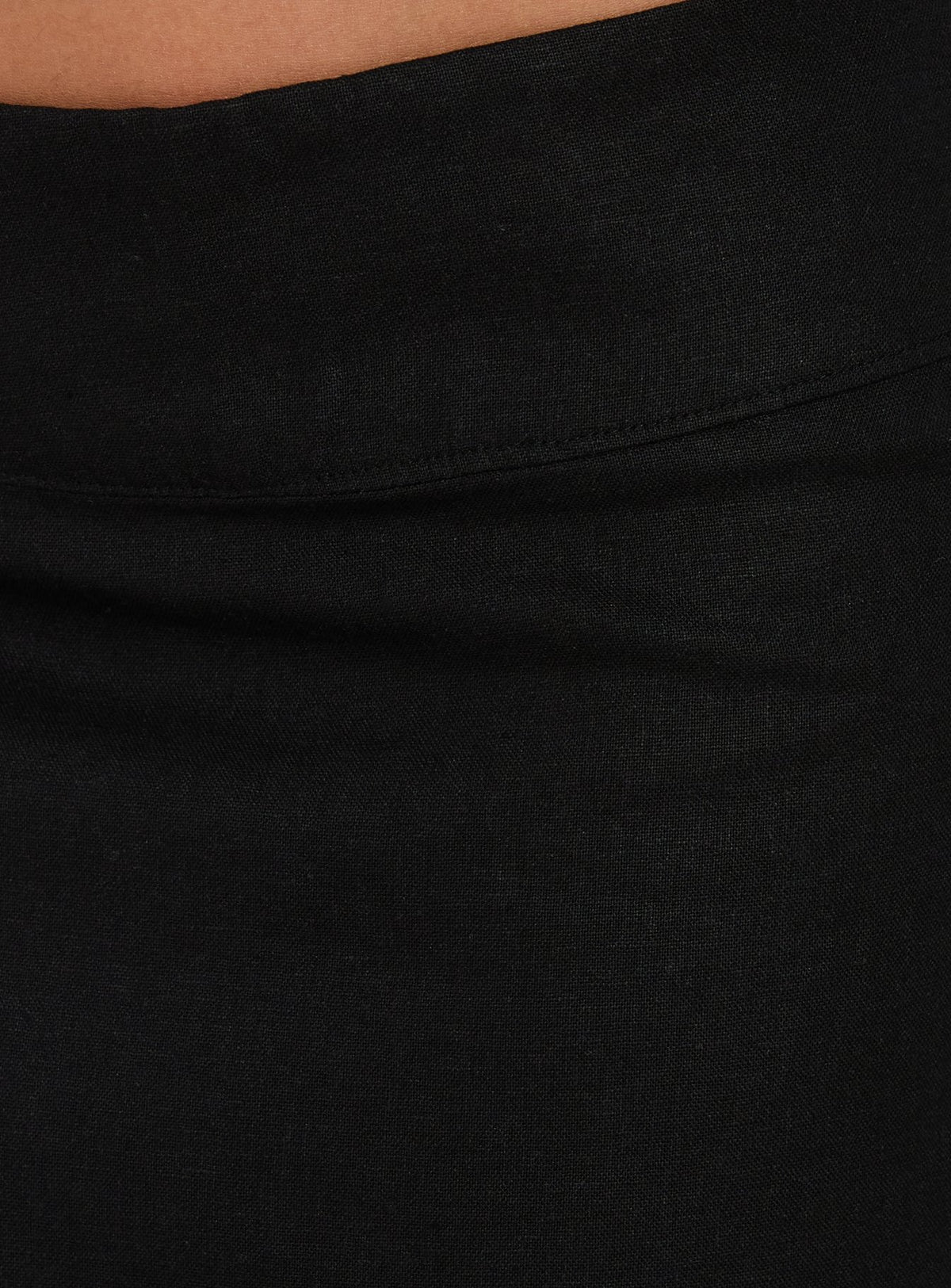 Featuring the Such Delight Linen Midi Skirt Black womens-skirts in relaxed aline shape product