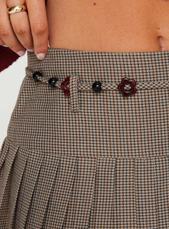 product Tarnya Plaid Mini Skirt Brown Princess Polly  Mini Skirts 