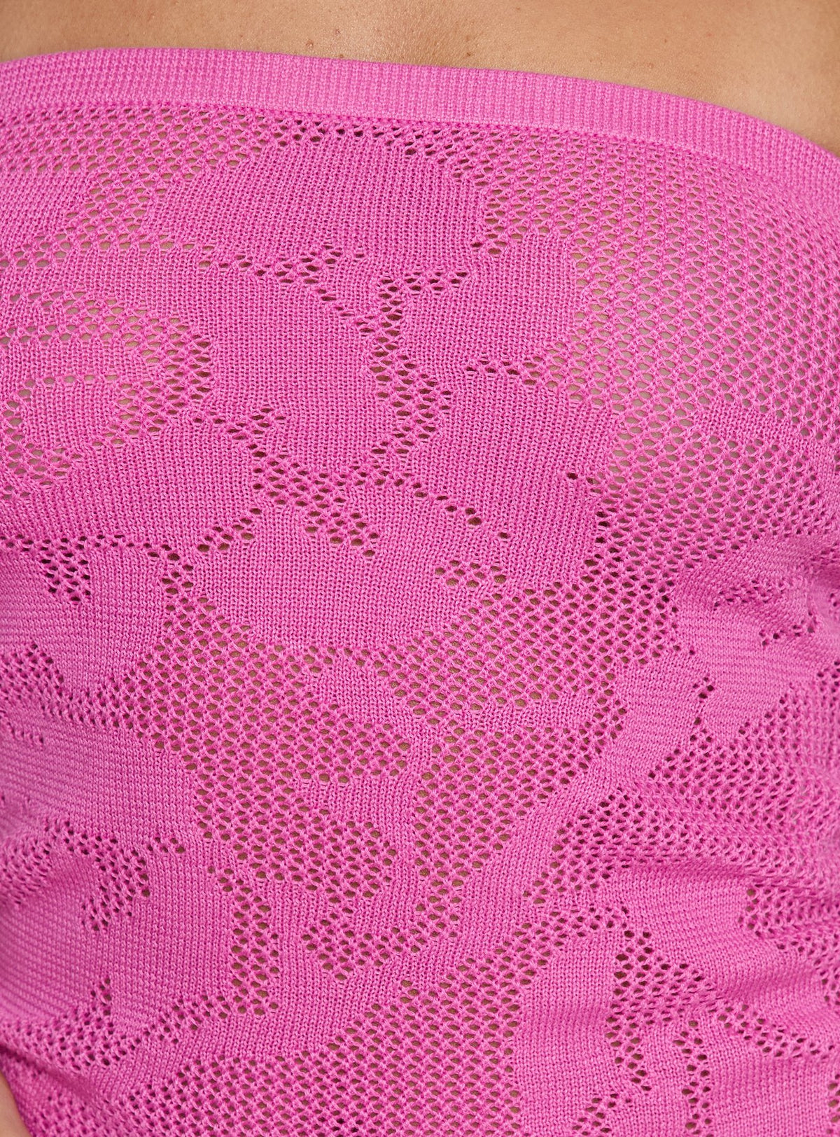 Cypressa Crochet Strapless Top Berry Pink