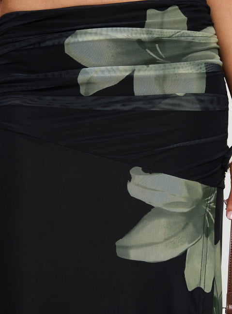 product Princess Polly Cooperi Maxi Skirt Black Floral Maxi Skirts Skirts 
