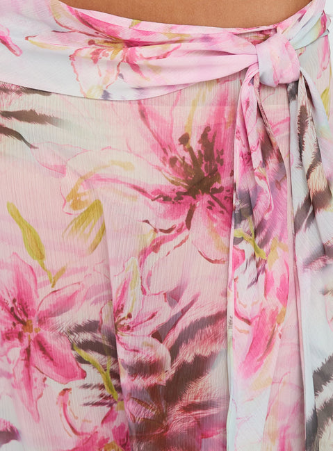 product Princess Polly Karzi Chiffon Maxi Skirt Pink Floral Maxi Skirts Skirts 