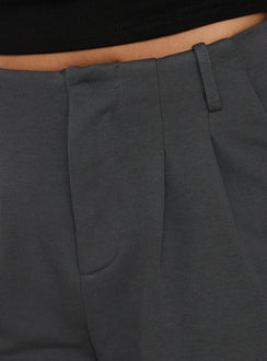 Charlea Fleece Tailored Longline Short Charcoal