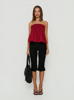 Peachy Keen Frill Cami Top Red Polka Dot
