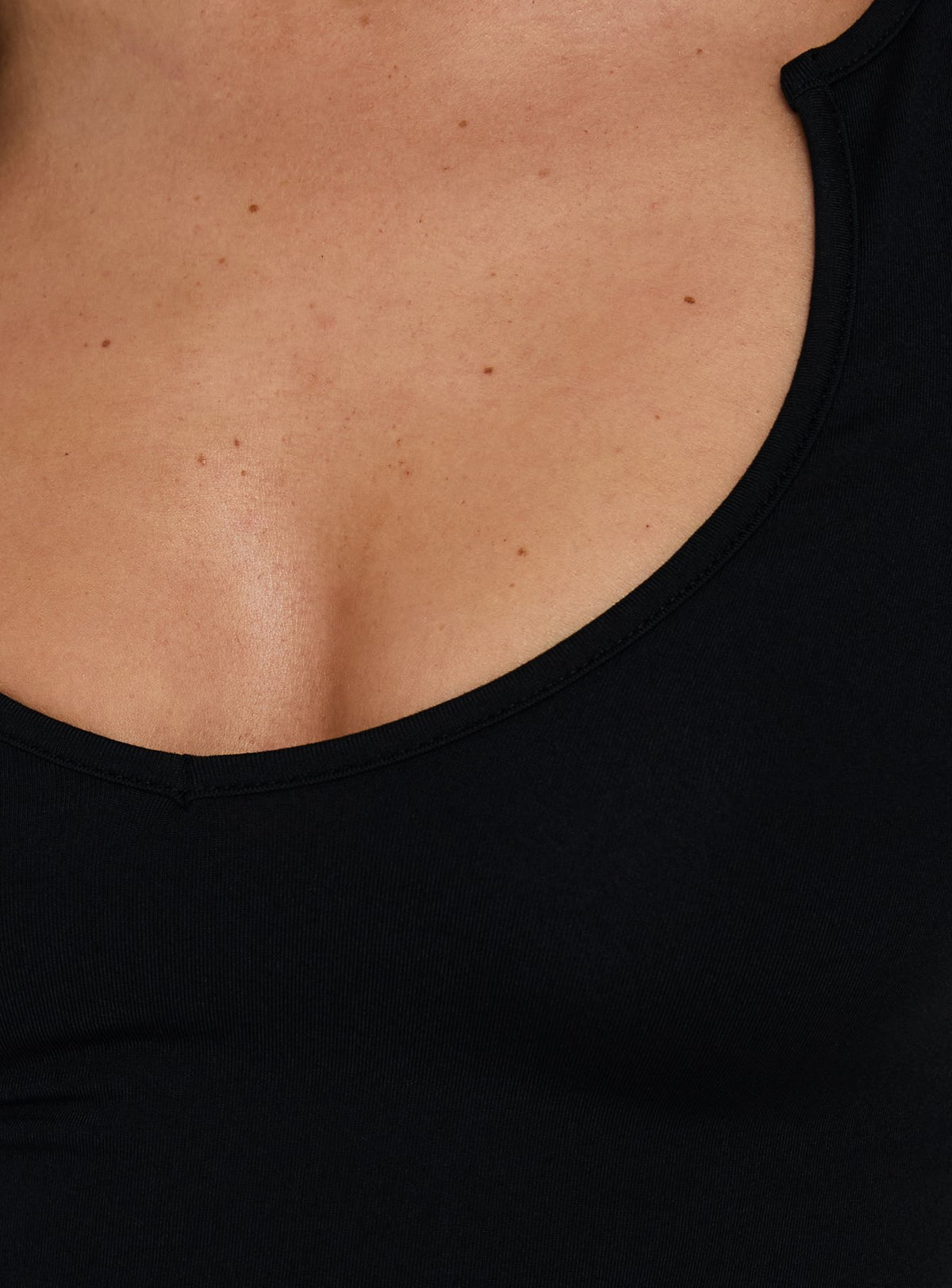 Daily Define Scoop Neckline 3/4 Sleeve Top Black