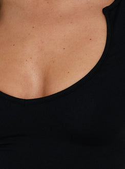 Daily Define Scoop Neckline 3/4 Sleeve Top Black