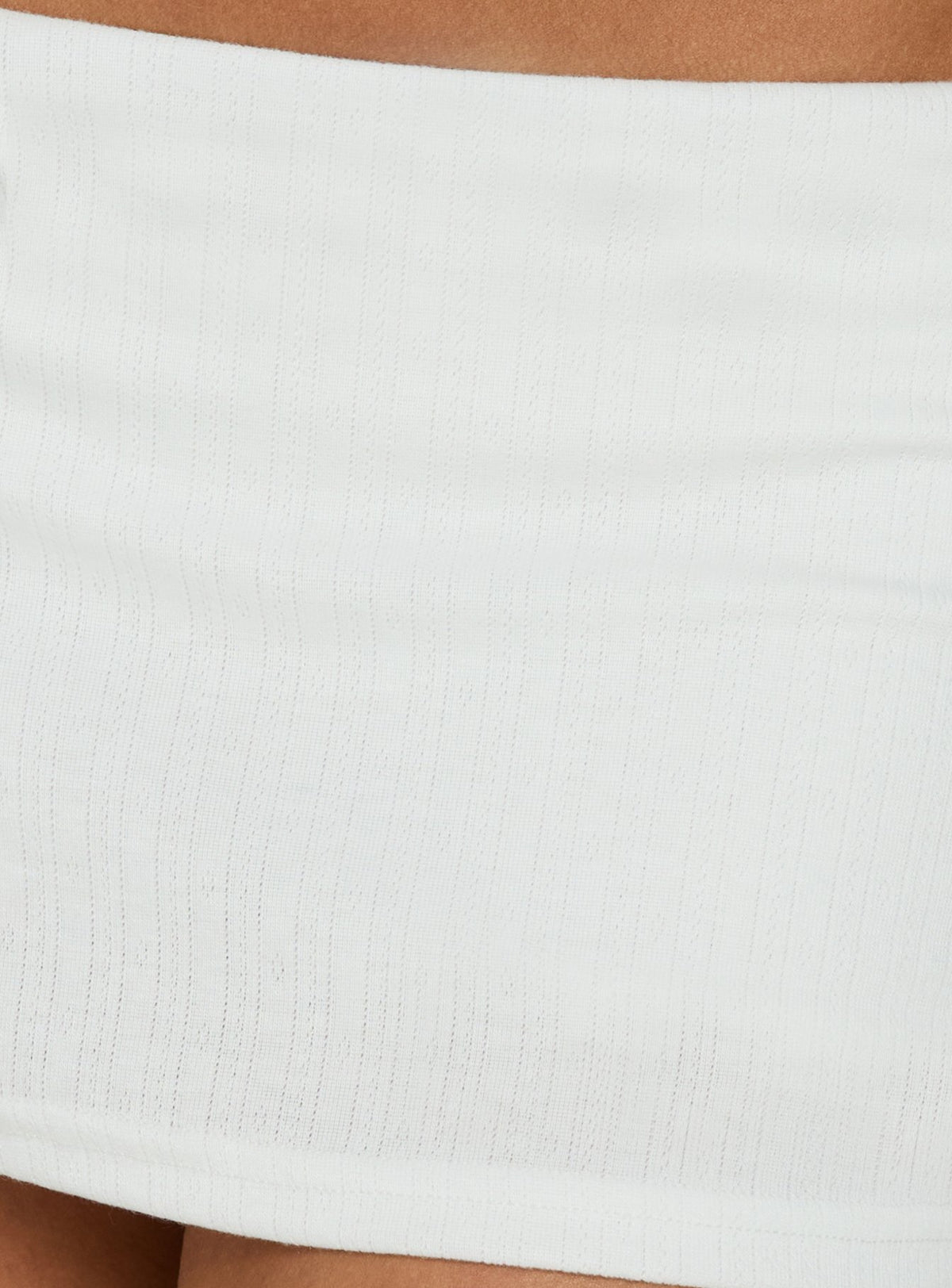 Kizuri Pointelle Low Rise Mini Skort White