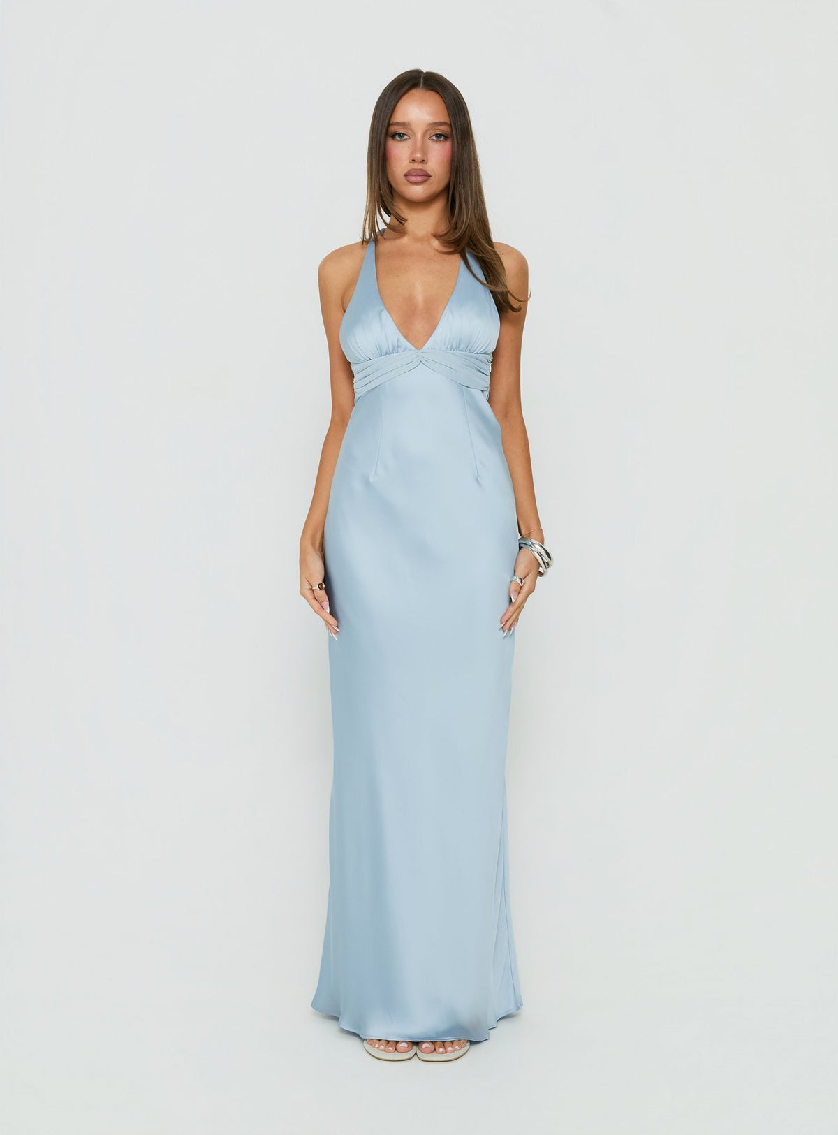 Odyssa Halter Maxi Dress Blue Slate