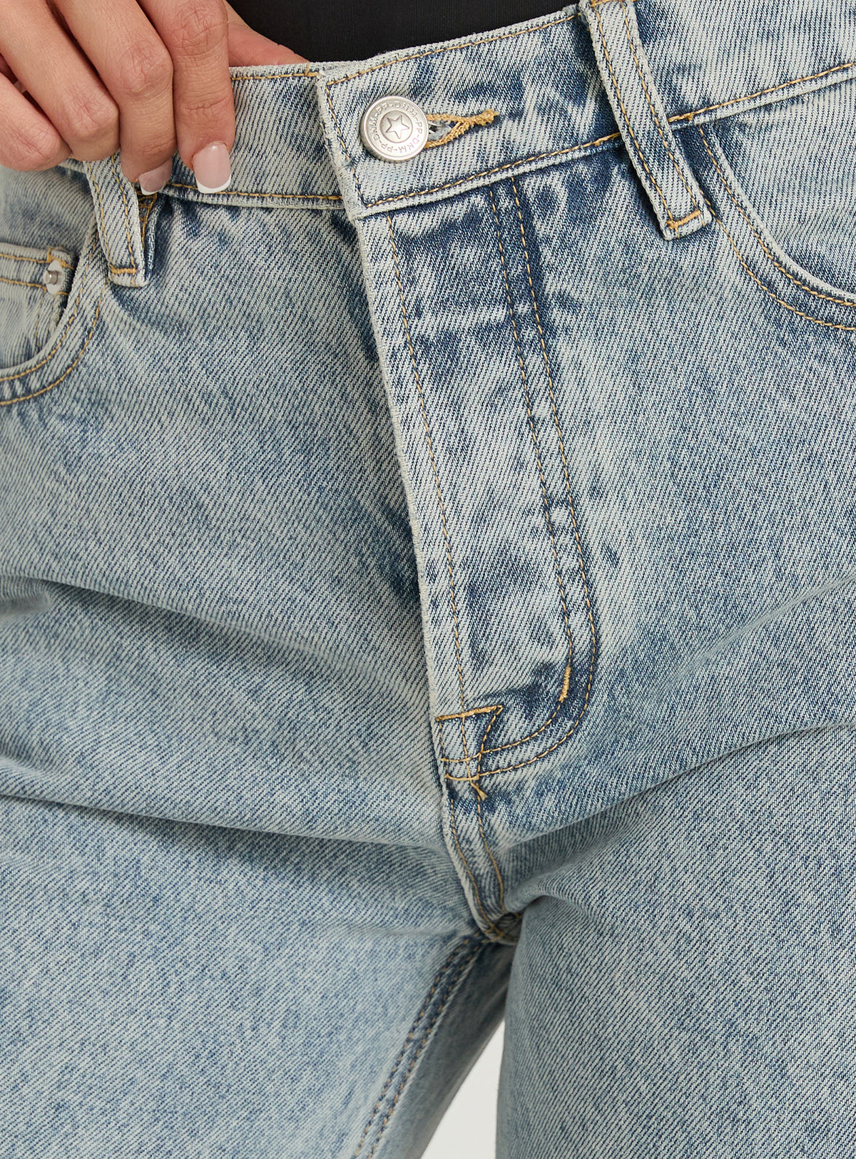 Fawcett High Rise Straight Leg Jeans Light Blue Wash