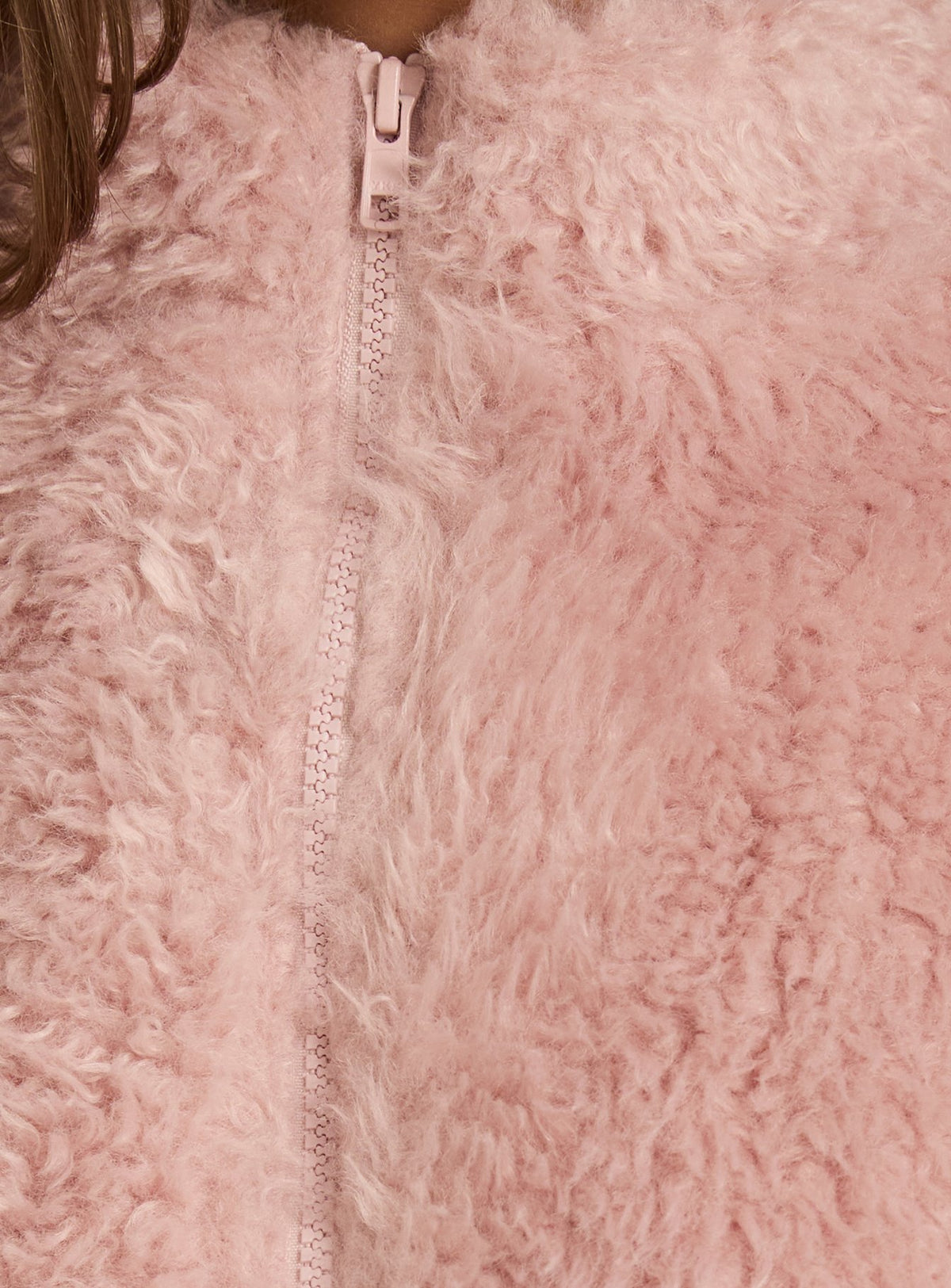 Jordynn Fleece Zip Through Jacket Dusty Pink