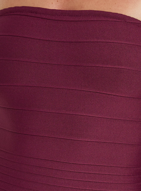 Eastonn Strapless Bandage Midi Dress Plum