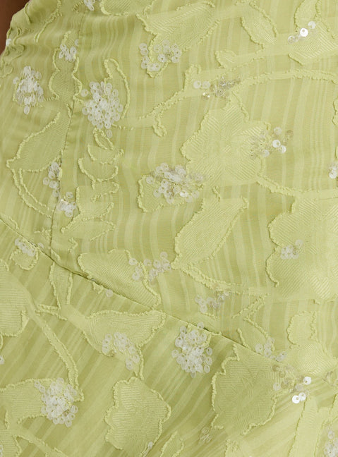 Elorra Strapless Mini Dress Green