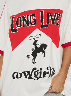 Long Live Cowgirls Oversized Graphic Tee White / Multi