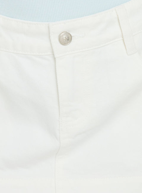 product Princess Polly Warna Low Rise Denim Mini Skirt White Mini Skirts Skirts 