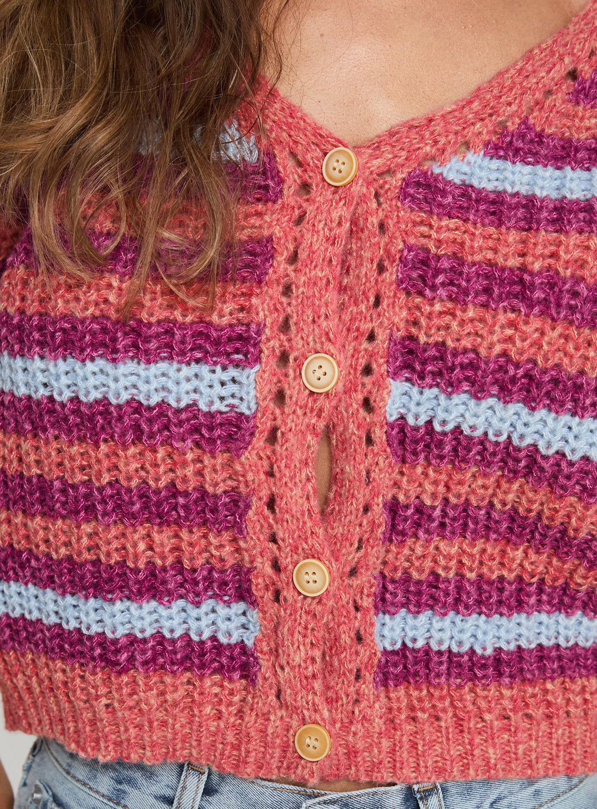 product Princess Polly Compassion Knit Cardigan Multi Cropped Jumpers Jumpers 