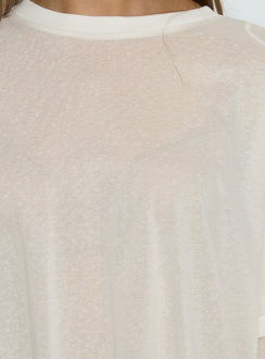 Settle Down Layered Long Sleeve Top White
