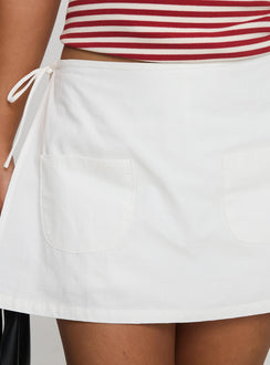 product Princess Polly Gigi Wrap Skort White Petite High Waisted Shorts 