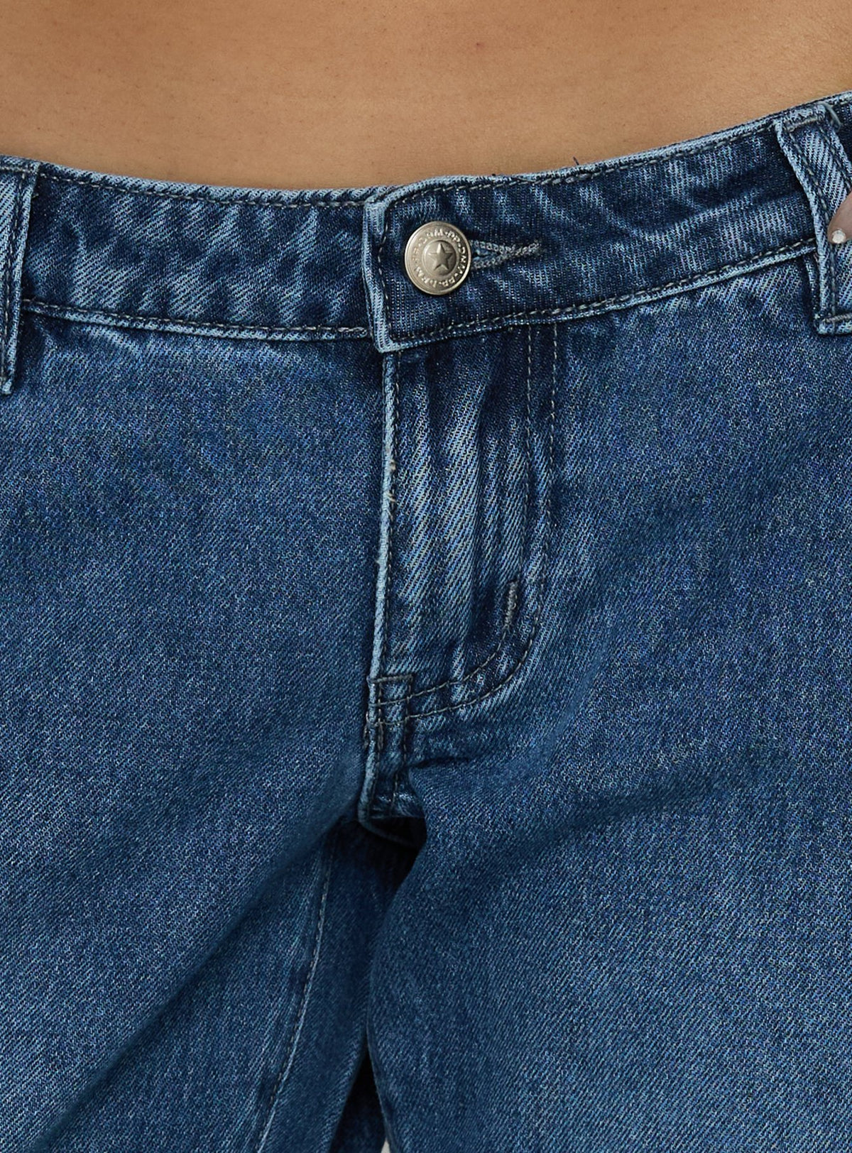 Explore the Hierarchy Low Rise 3/4 Length Jeans Mid Wash womens-jeans detail Princess Polly