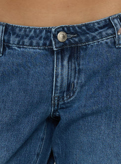Explore the Hierarchy Low Rise 3/4 Length Jeans Mid Wash womens-jeans detail Princess Polly