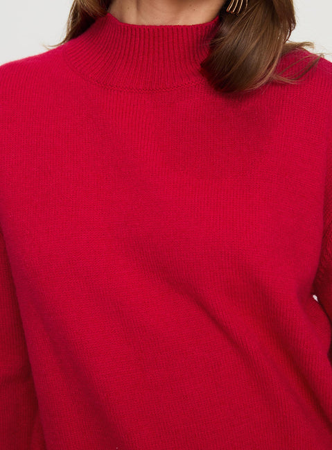 product Princess Polly Oberan Knit Sweater Red Jumpers 
