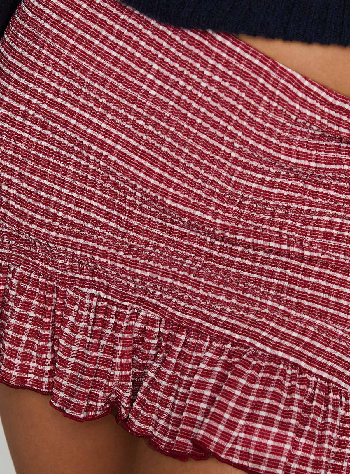 product Princess Polly Growing Up Frill Detail Mini Skirt Red Check Mini Skirts Skirts 