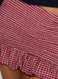 product Princess Polly Growing Up Frill Detail Mini Skirt Red Check Mini Skirts Skirts 