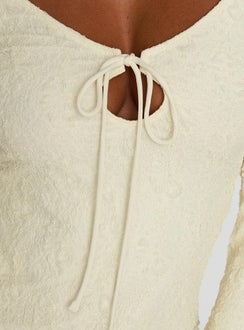 product Princess Polly Hyacinthe Long Sleeve Top Cream Full Sleeves Scoop Neck 