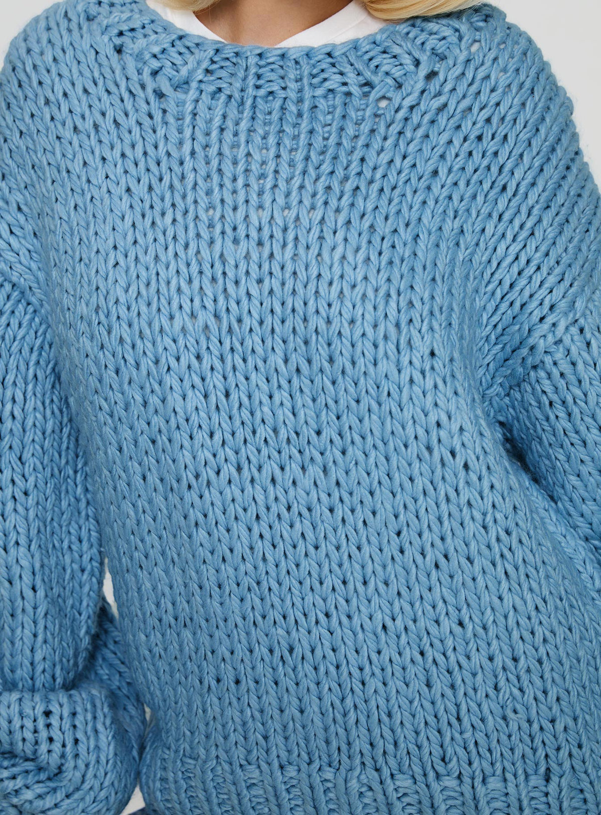 product Princess Polly Arrowtown Hand Knit Sweater Blue Longline Jumpers Jumpers 