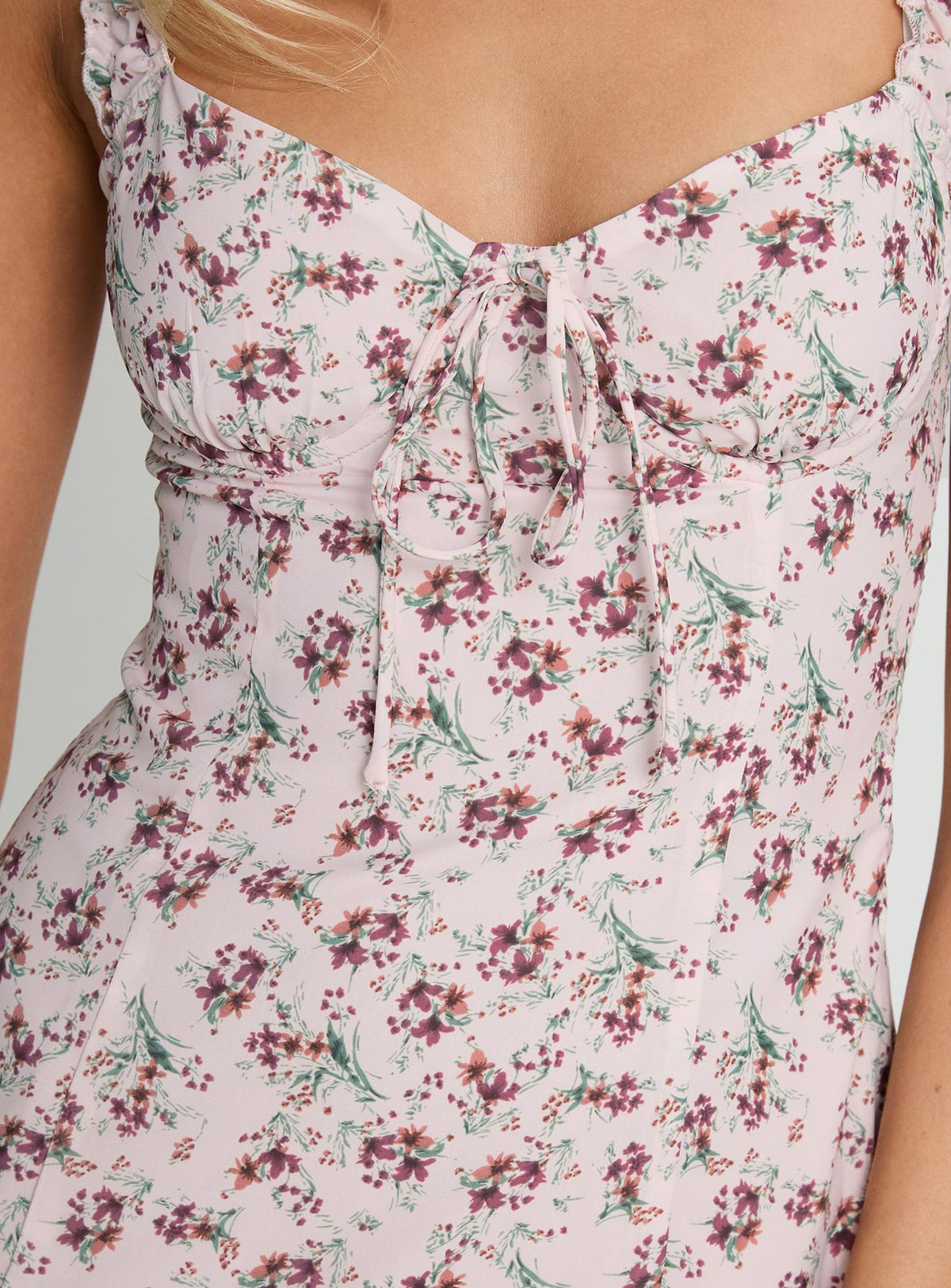 product Princess Polly Sweetpea Mini Dress Multi Floral Sweetheart Neckline 