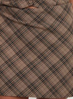 product Princess Polly Terrace Mini Skirt Brown Check Mini Skirts Skirts 