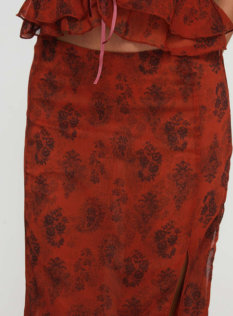 product Princess Polly Nikolise Maxi Skirt Red Maxi Skirts Skirts 
