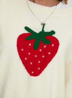 product Princess Polly Living Is Easy Knit Sweater White Longline Jumpers Jumpers 
