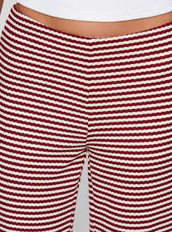 product Princess Polly Next To Me Lounge Pant Red / White Stripe Low Rise Pants Pants 