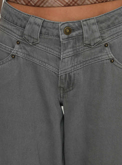 West Side Mid Rise Wide Leg Jeans Grey Wash Mid Rise Jeans Jeans 