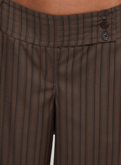 product Princess Polly Cedars Low Rise Pant Brown Stripe Low Rise Pants 