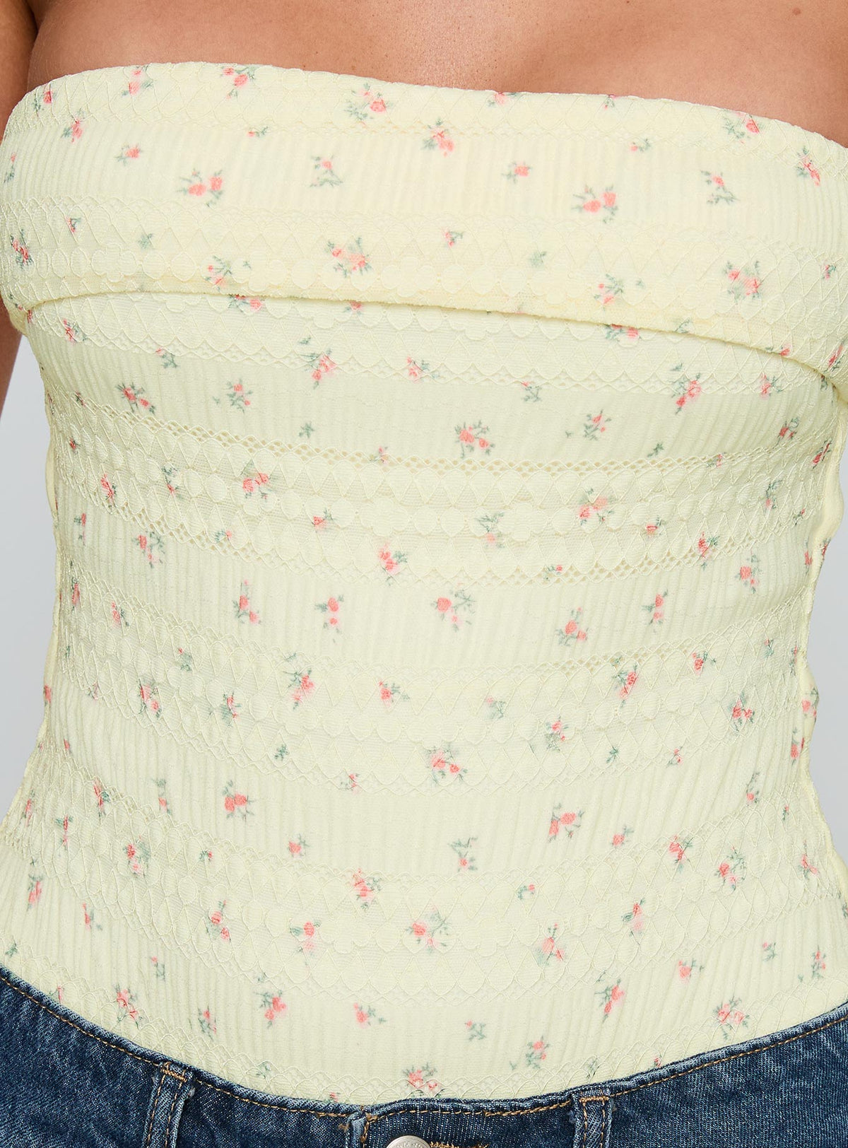 product Princess Polly Majorette Strapless Bodysuit Cream Sleeveless Bodysuit 