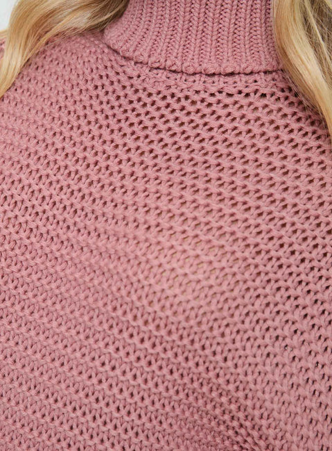 product Princess Polly Hayworth Turtle Neck Sweater Pink Longline Jumpers Jumpers 