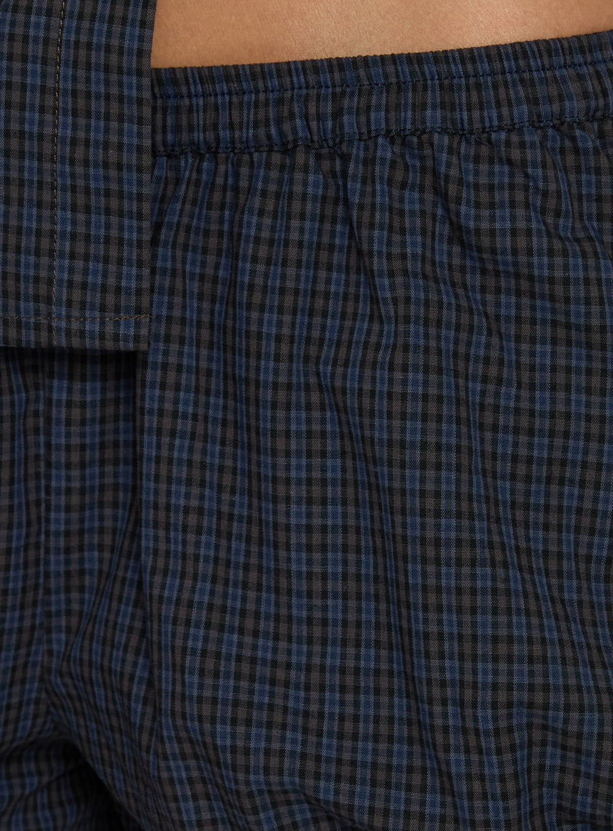 Amorah Bubble Mini Shorts Navy Check