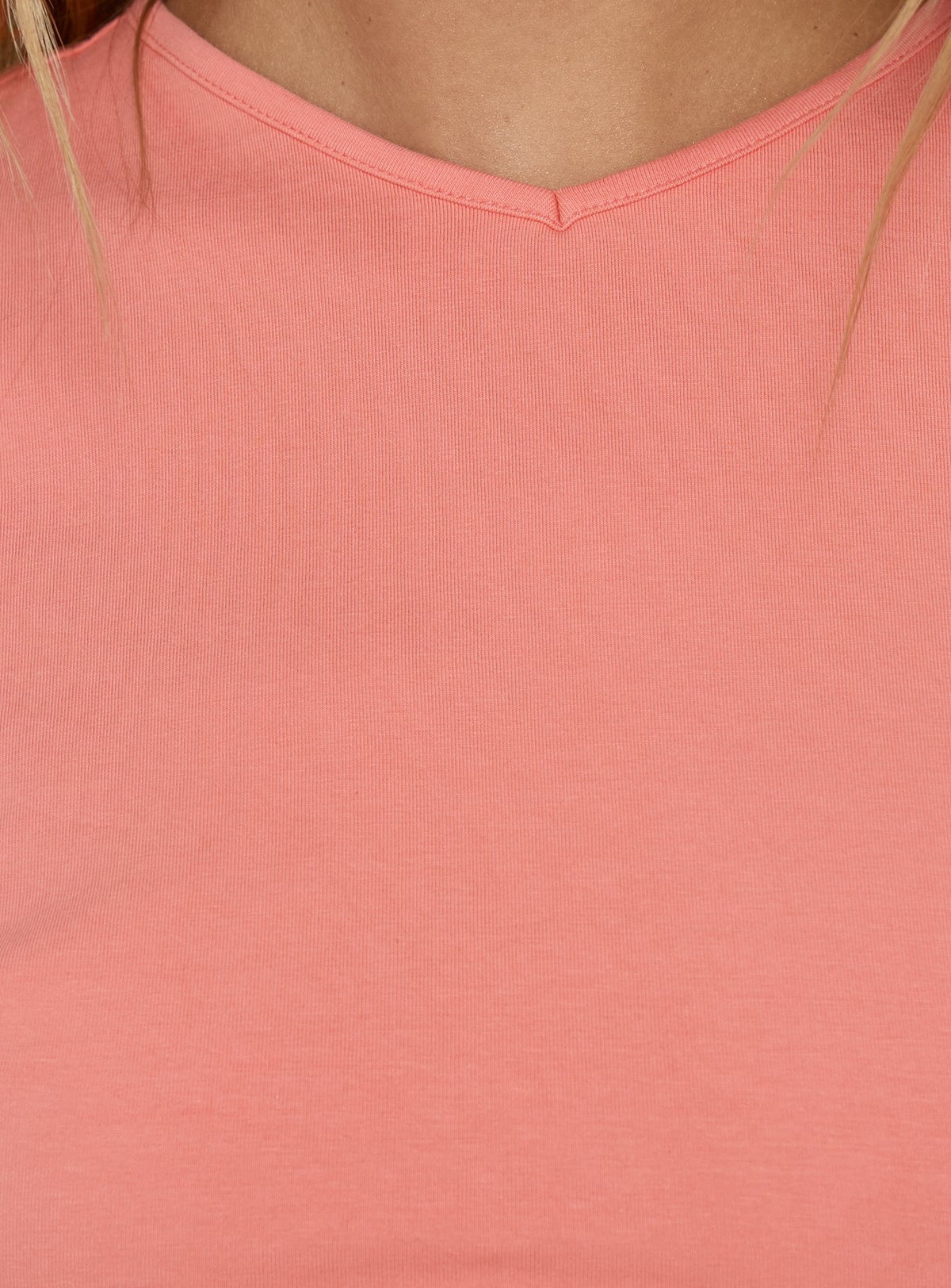 Nakota V Neck Cinched Tee Coral
