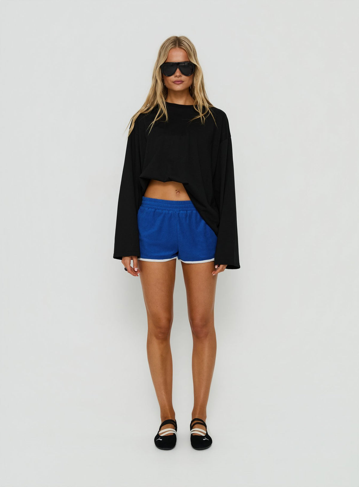 Silaro Terry Towelling Shorts Blue / White