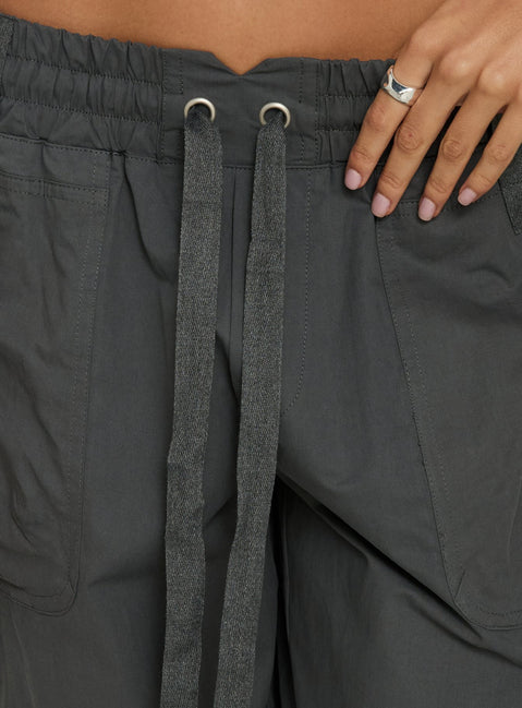 Crafted from Fever Cargo Pant Charcoal womens-regular-pants with high-rise detail Princess Polly