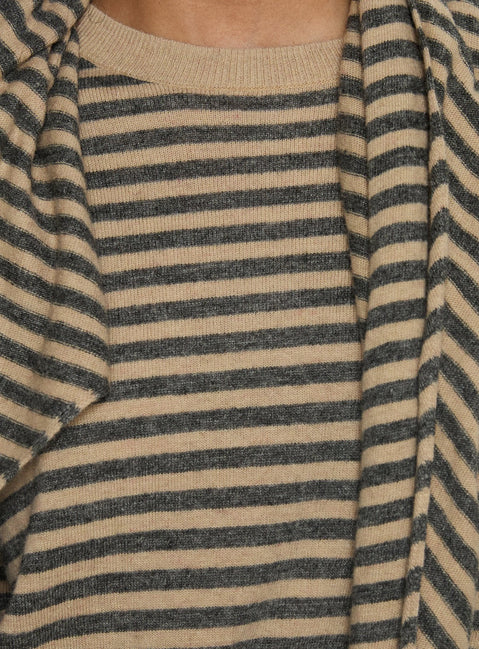 Olsen Scarf Detail Long Sleeve Sweater Multi