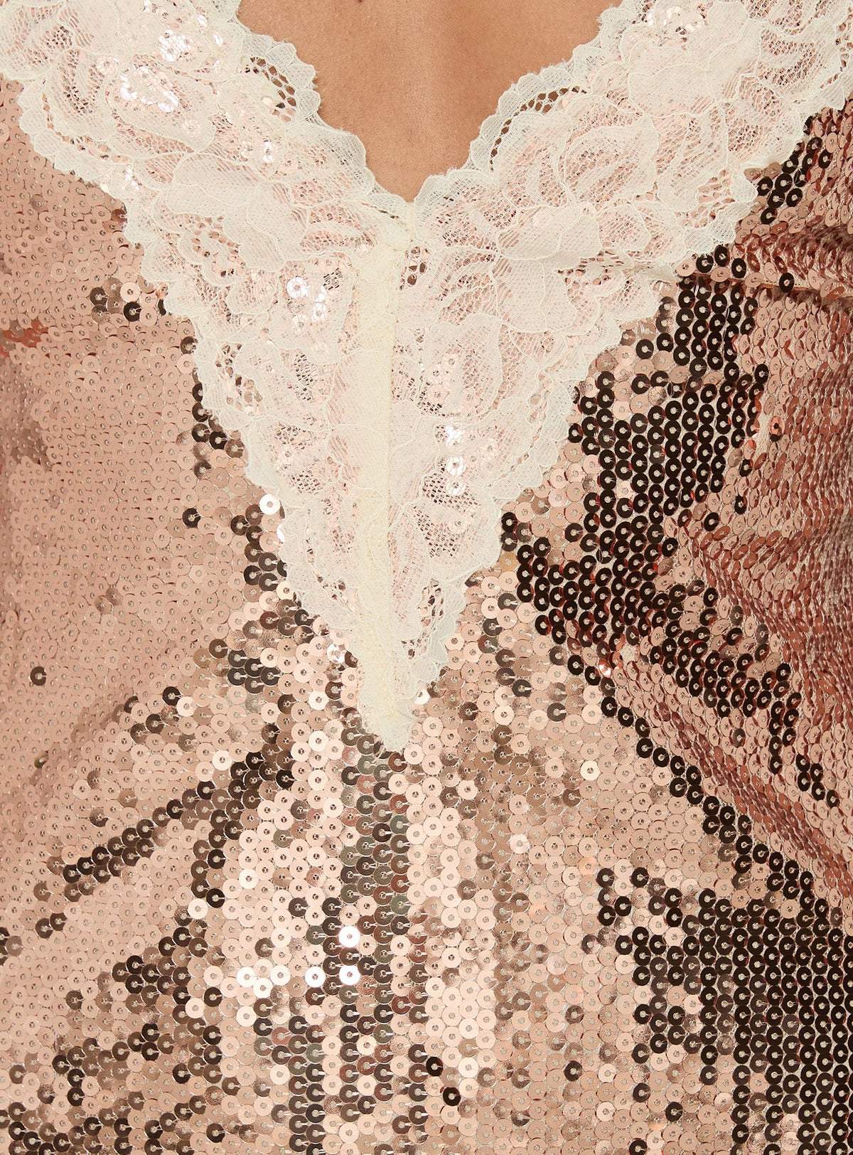 Call My Lover Lace Slip Mini Dress Gold Sequin