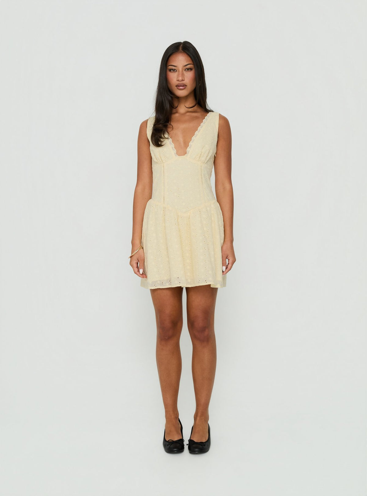 Thinking Bout You Lace Trim Sleeveless Mini Dress Butter