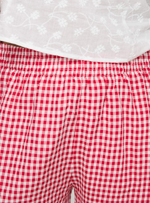 product Princess Polly Beach House Shorts Red / White Gingham Curve 