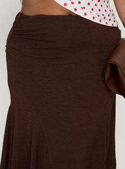 product Princess Polly Lewish Low Rise Midi Skirt Chocolate Curve Midi Skirts Skirts 