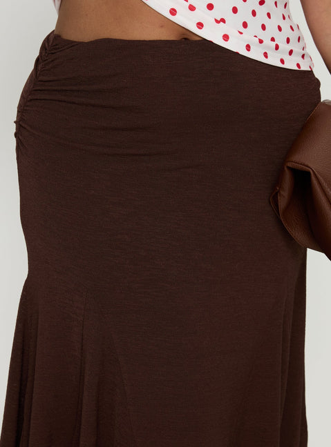 product Princess Polly Lewish Low Rise Midi Skirt Chocolate Curve Midi Skirts Skirts 