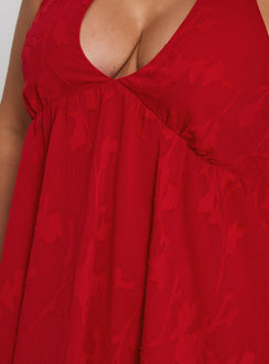 product Princess Polly Moriah Halter Mini Dress Red Curve Plunger 